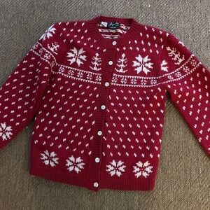 Vintage Jacqueline Icelandic Fair Isle Hand Knit Cardigan Sweater M